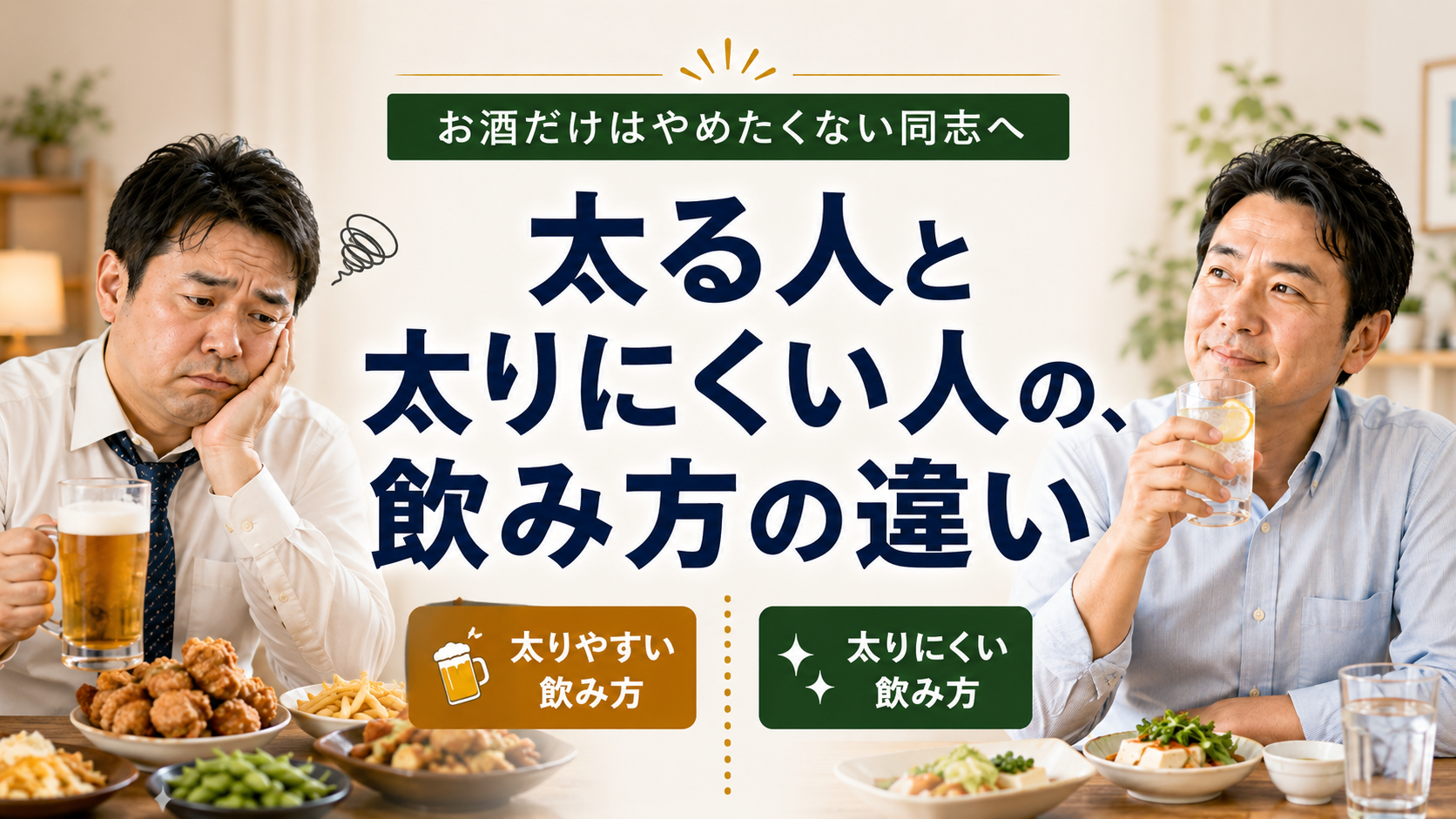 お酒だけはやめたくない同志へ｜太る人と太りにくい人の、飲み方の違い